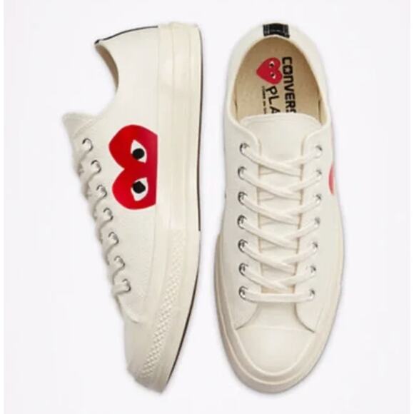 Converse x PLAY COMME DES GARÇONS CDG Play Low Off White Sneakers - Picture 4 of 12